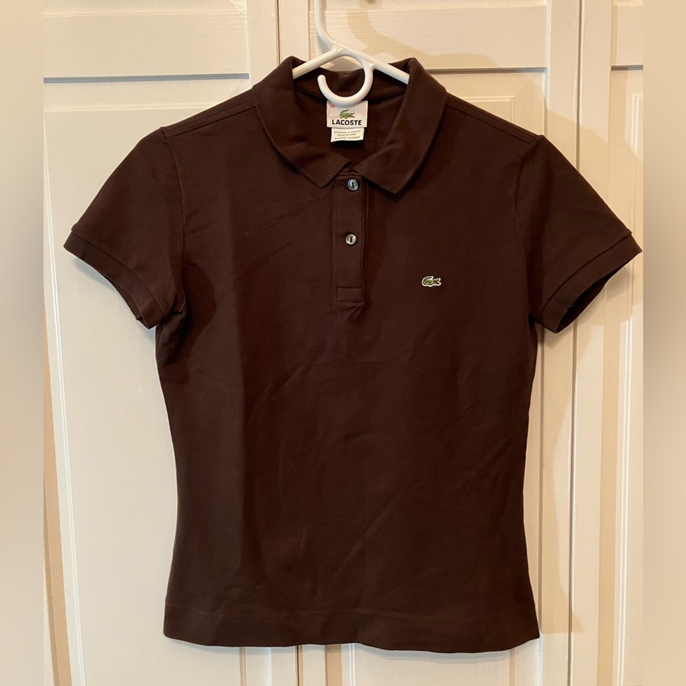 Lacoste original fit polo, espresso brown, size 40